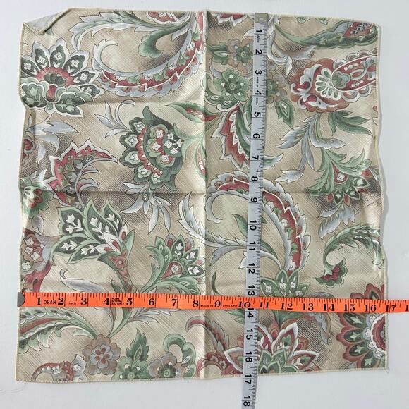 Paisley Floral Fabric Napkins Set 4 Vintage Dinner 90s 17x17 NEW Deadstock - Picture 5 of 5